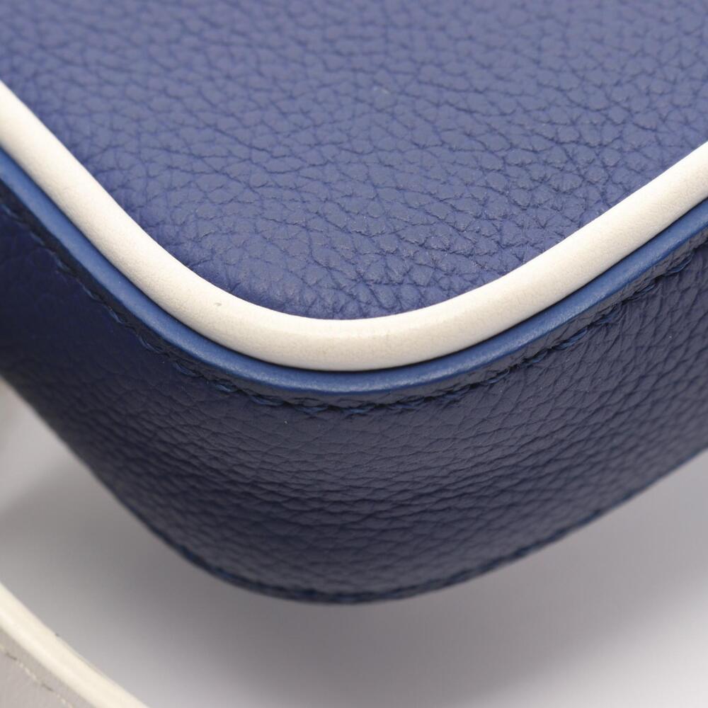 Louis Vuitton Navy Bag Leather Danube White LV Shoulder Blue - Picture 4 of 8